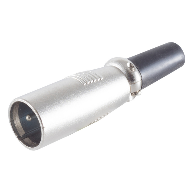 XLR-ST-M-MT XLR 3-pins connector (mannelijk) - Plastic trekontlasting - grijs/zwart