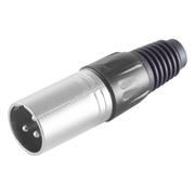 XLR-ST-M-ZW XLR 3-pins (m) connector - Plastic trekontlasting - Grijs/zwart