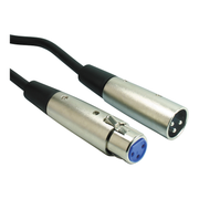 XLR-V-3 XLR-aansluitkabel - XLR Mannelijk (3-pins) naar XLR Vrouwelijk (3-pins) - 3 meter - Zwart - Transmedia