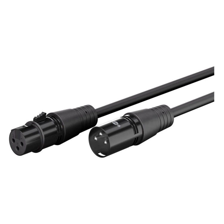 XLR-V-ZW-1 1 meter XLR kabel - 3-pins XLR mannelijk naar vrouwelijk - Zwart