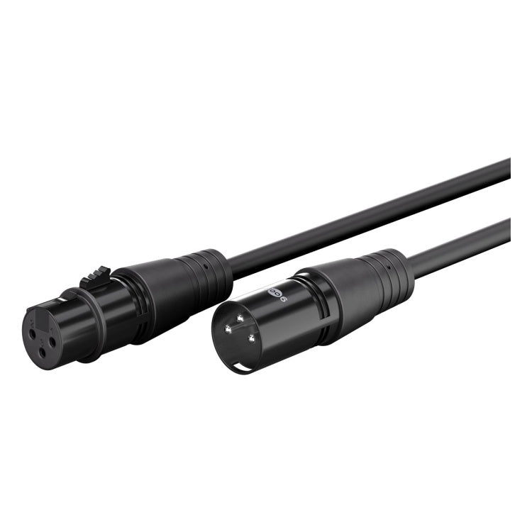 XLR-V-ZW-3 3 meter XLR kabel - 3-pins XLR mannelijk naar vrouwelijk - Zwart