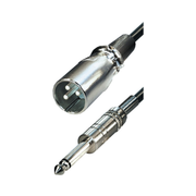 XLRM-6.35M-M-5 5 meter XLR male naar 6.35 mm jack male verloop - Mono