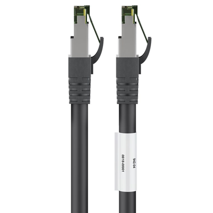 25 cm Cat 8 S/FTP (PiMF) netwerkkabel - 100% koper - LSZH - Zwart