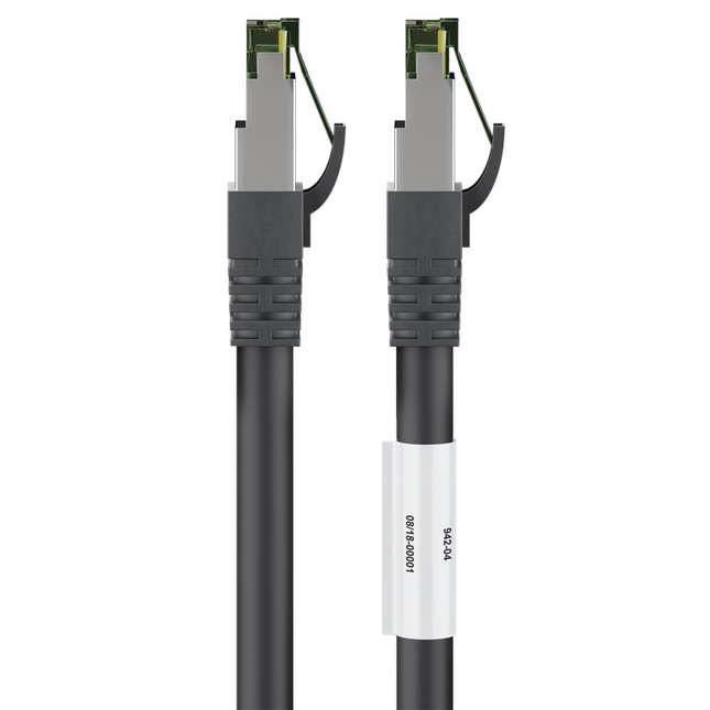 1 meter Cat 8 S/FTP (PiMF) netwerkkabel - 100% koper - LSZH - Zwart